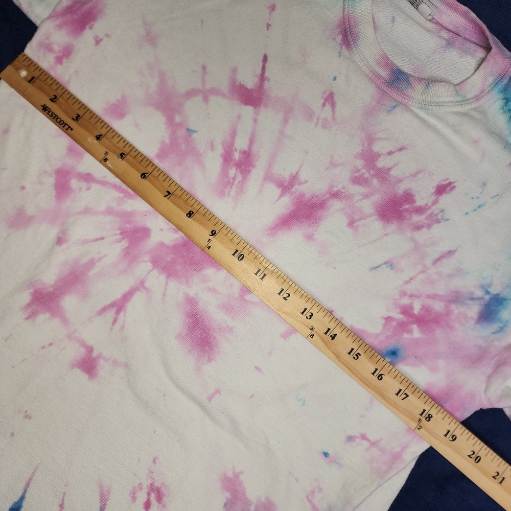 Gildan Tie-Dye Short Sleeve Tee - Pink and Blue - Picture 5 of 6